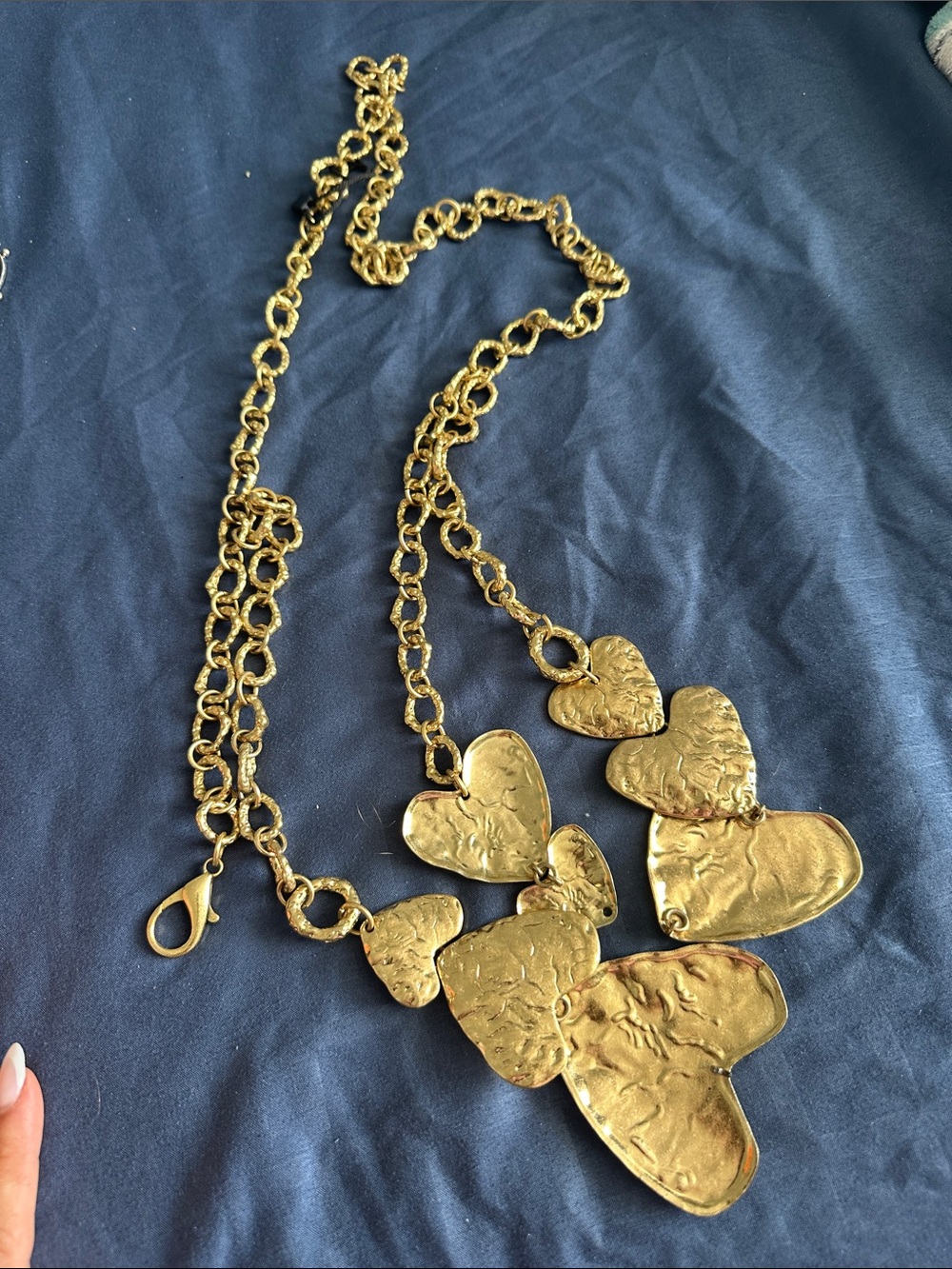Zara Gold Heart Link Necklace - Women Accessories Belts